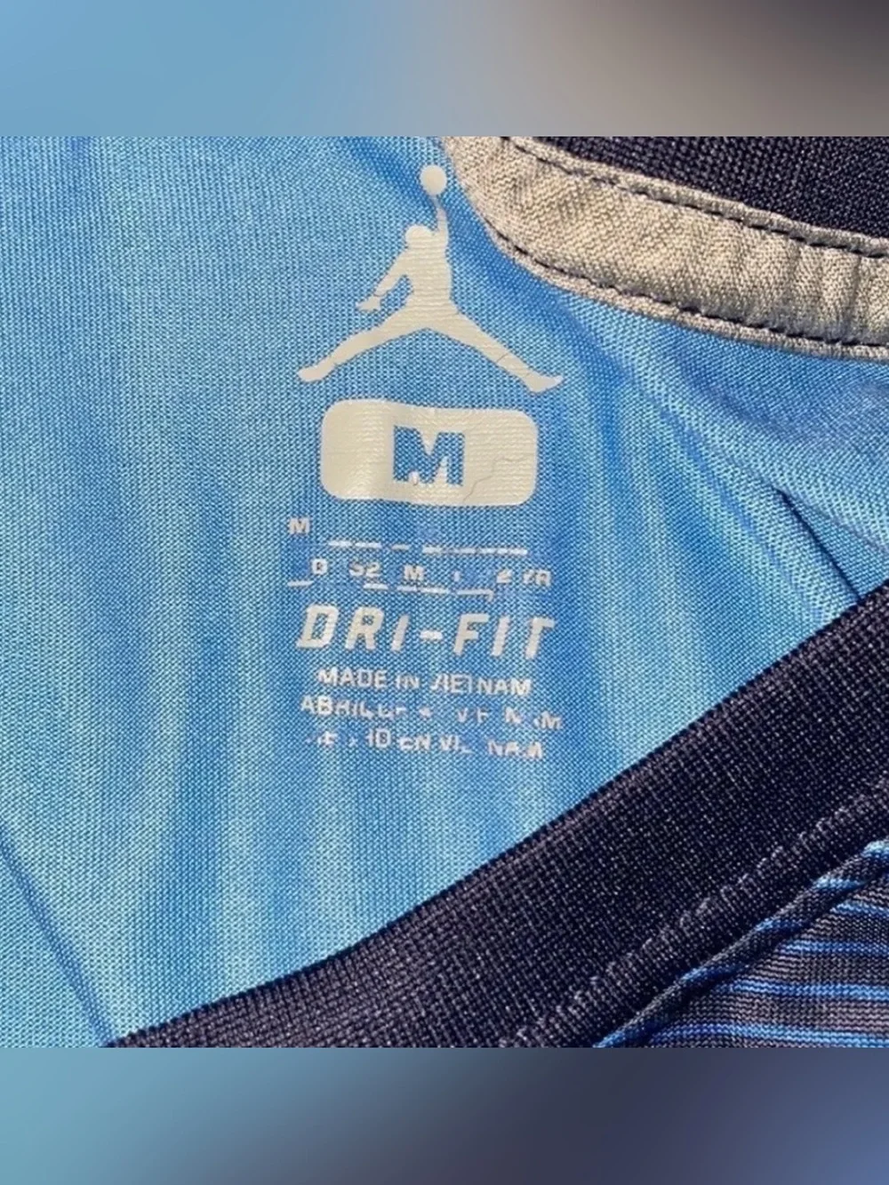 Jordan Blue and Navy Dri-FIT Short Sleeve Tee